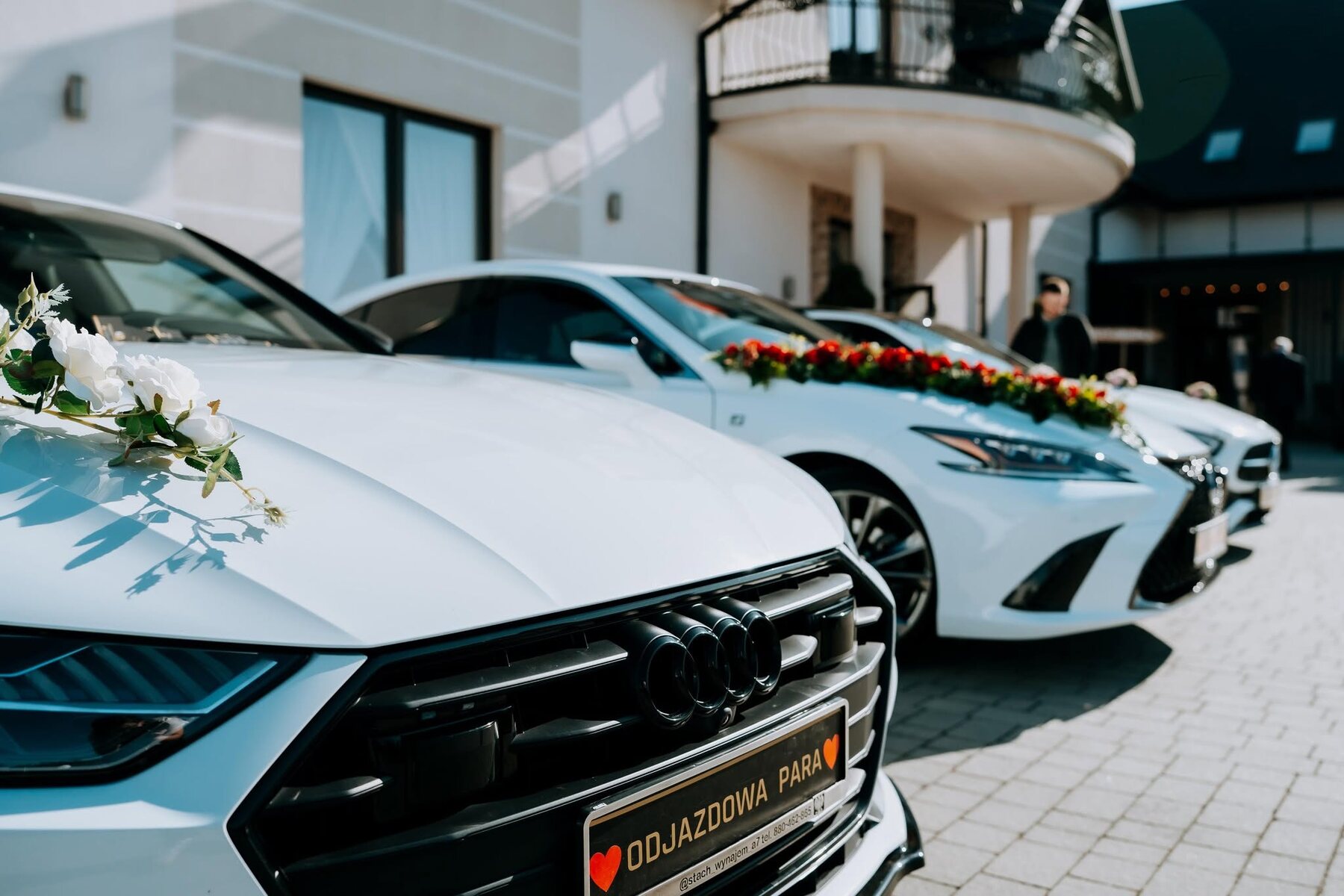Białe Audi A7 S-line do ślubu — Stach VIP, Odjazdowa Para